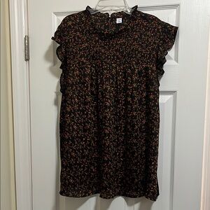 Old Navy Black Floral Blouse